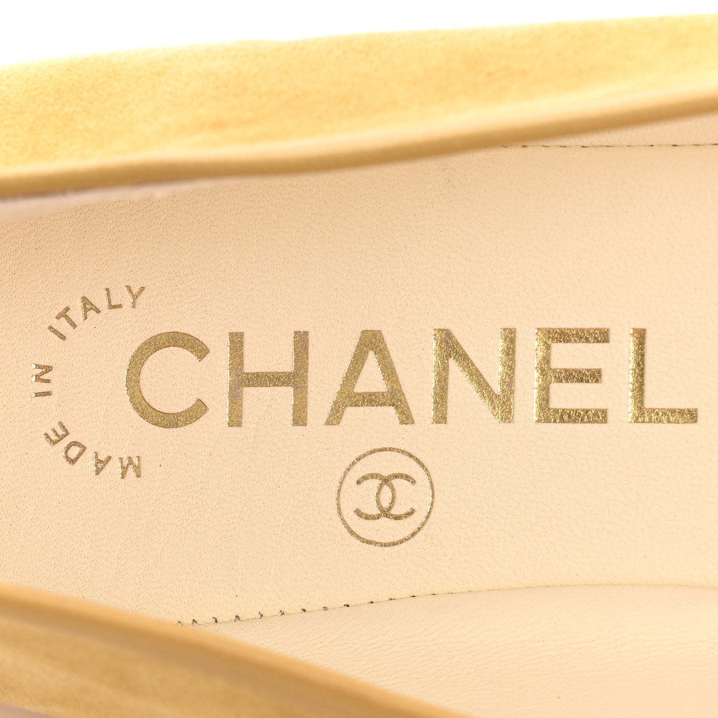Suede Cap Toe CC Ballerina Flats 39 Beige Black