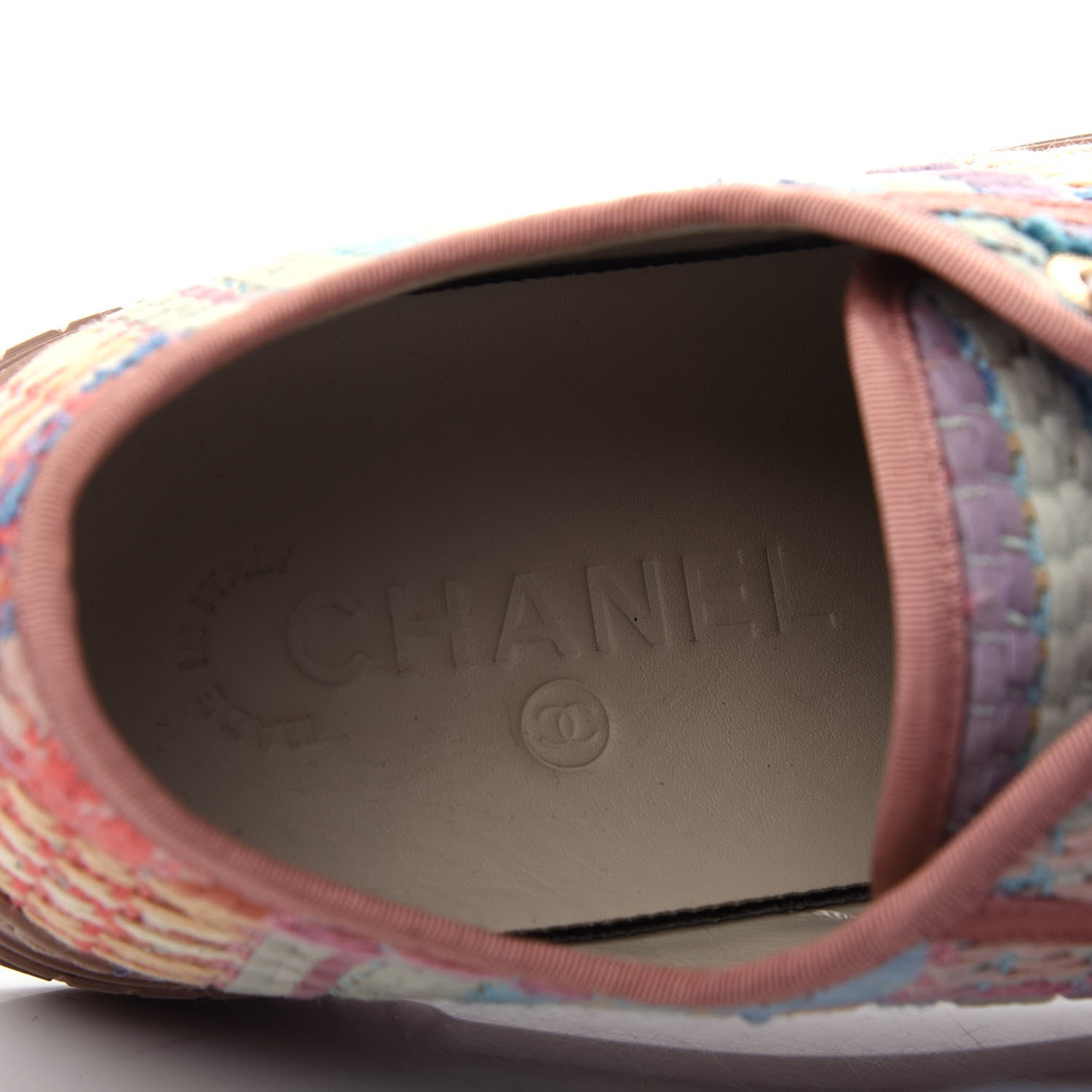 Chanel Tweed Low Top Sneakers 36 Multicolor Beige 8 of 11