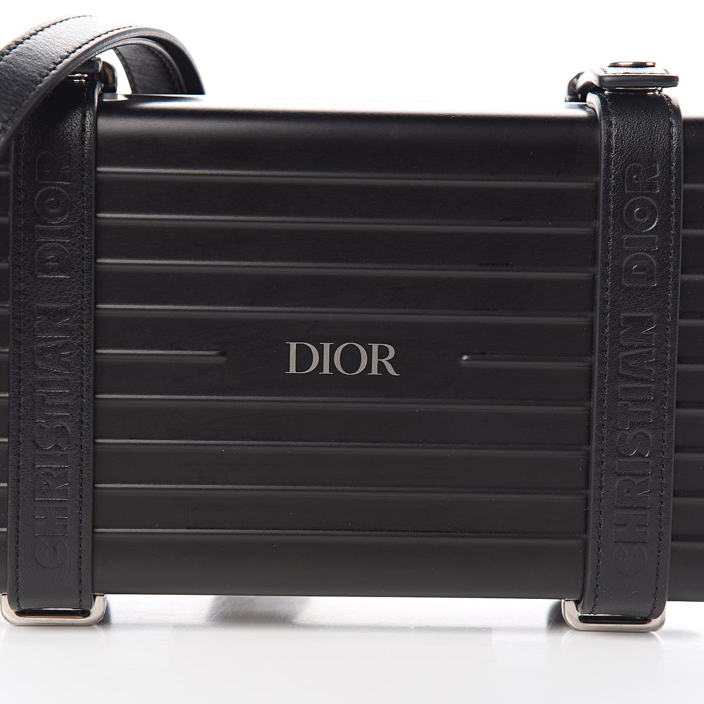 X RIMOWA Aluminum Personal Clutch On Strap Black