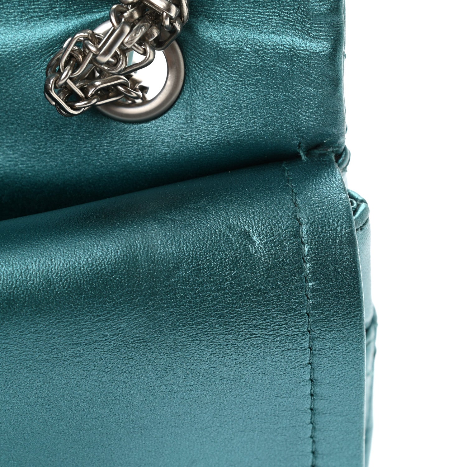 Chanel Metallic Calfskin Quilted 2.55 Reissue 227 Flap Turquoise 11 of 12