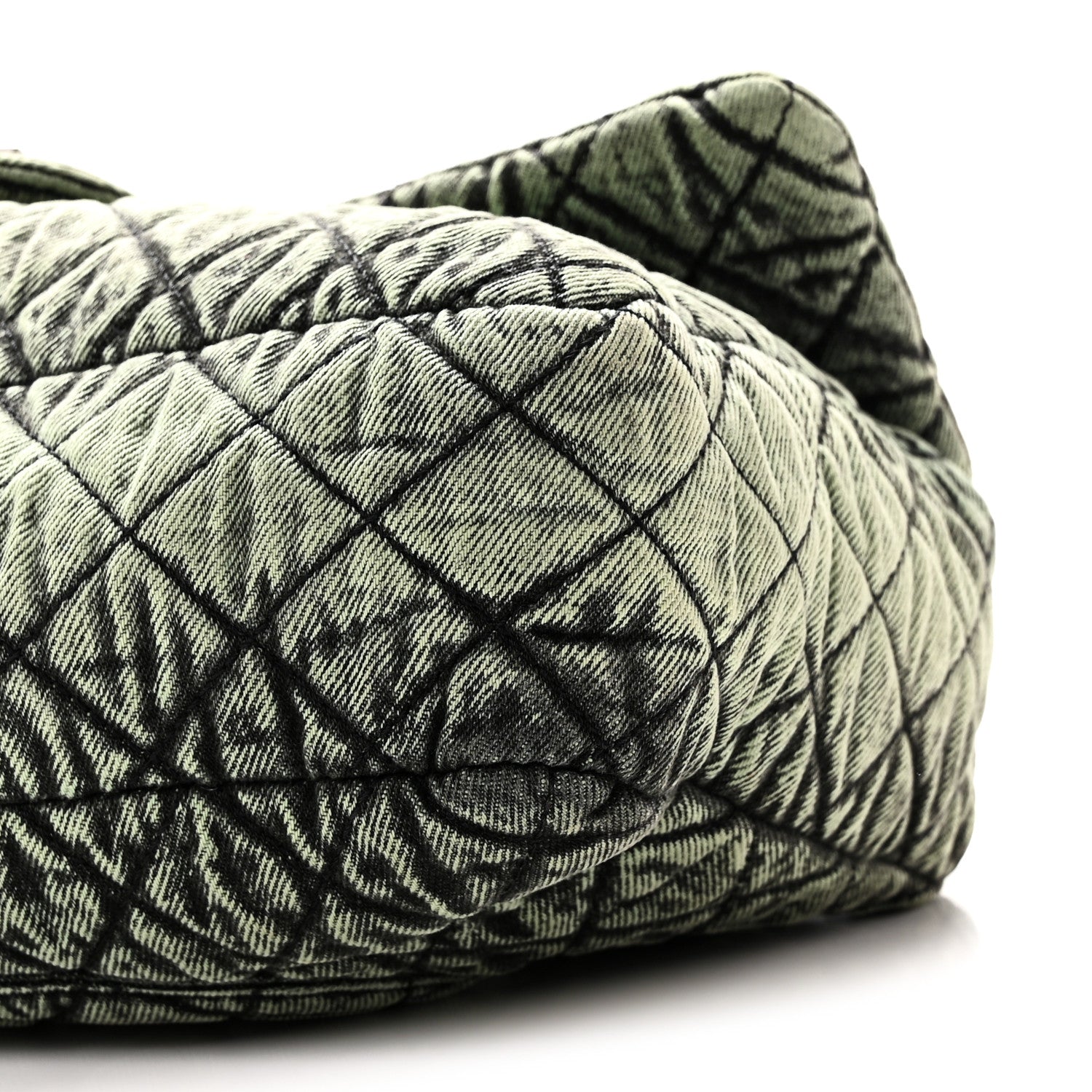 Chanel Denim Quilted Denimpression Flap Green Black 10 of 10