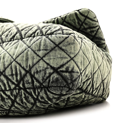 Chanel Denim Quilted Denimpression Flap Green Black 10 of 10