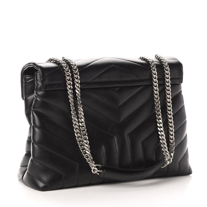 Saint Laurent Calfskin Y Quilted Monogram Medium Loulou Chain Satchel Black 3 of 11
