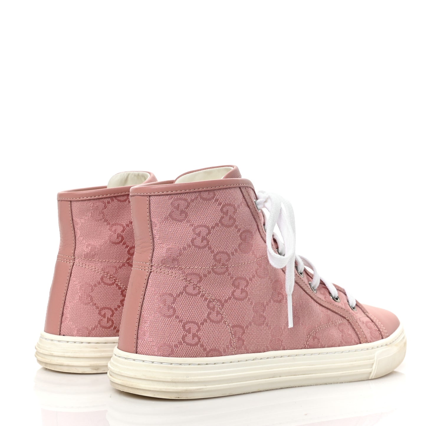 Monogram Womens High Top Sneakers 38 Pink Soft Pink