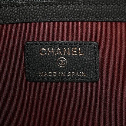Chanel Caviar Chevron Quilted Large Cosmetic Case Black 6 of 8