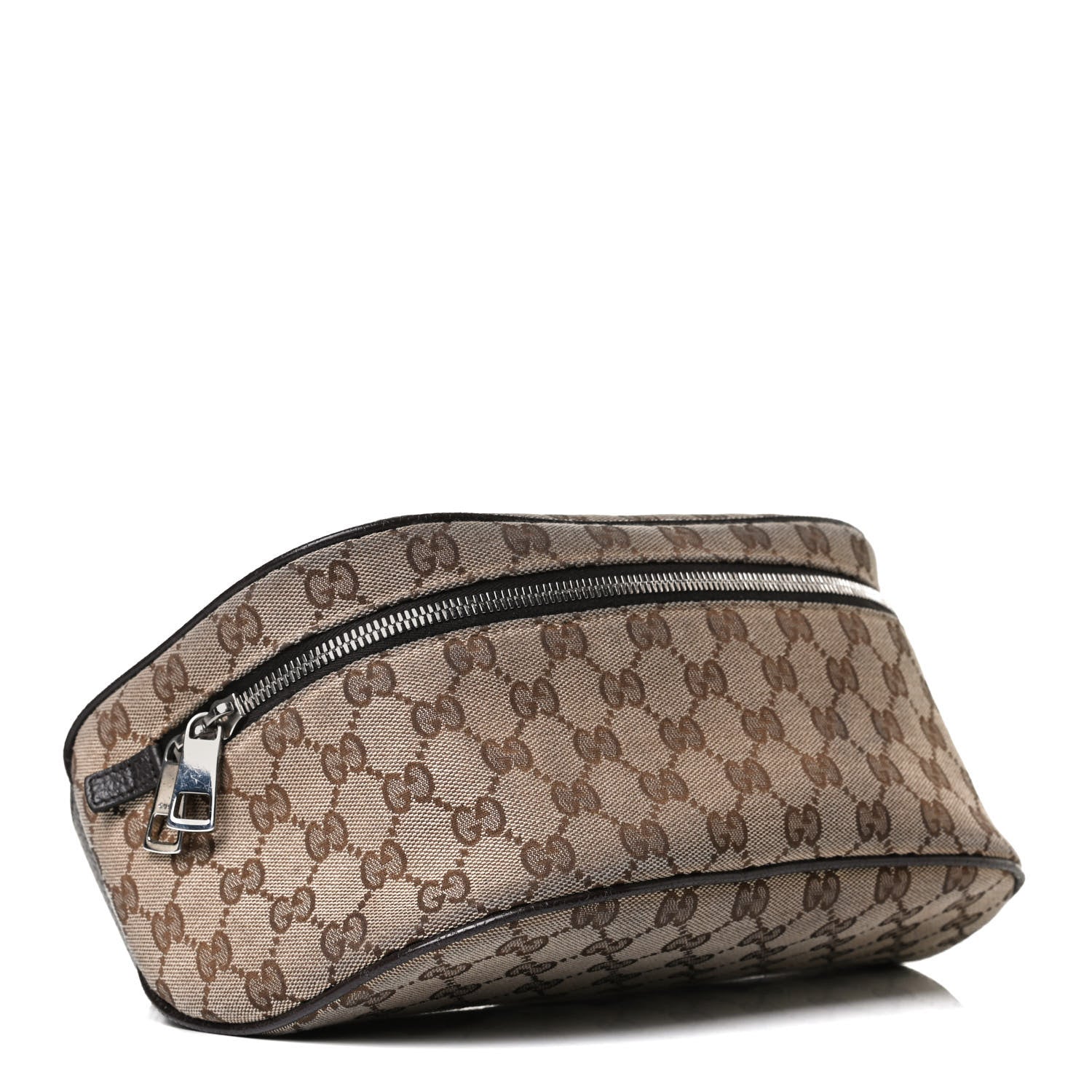 Gucci Monogram Dollar Calfskin Waist Pouch Beige Ebony Testa di Moro Marrone Scuro 4 of 15