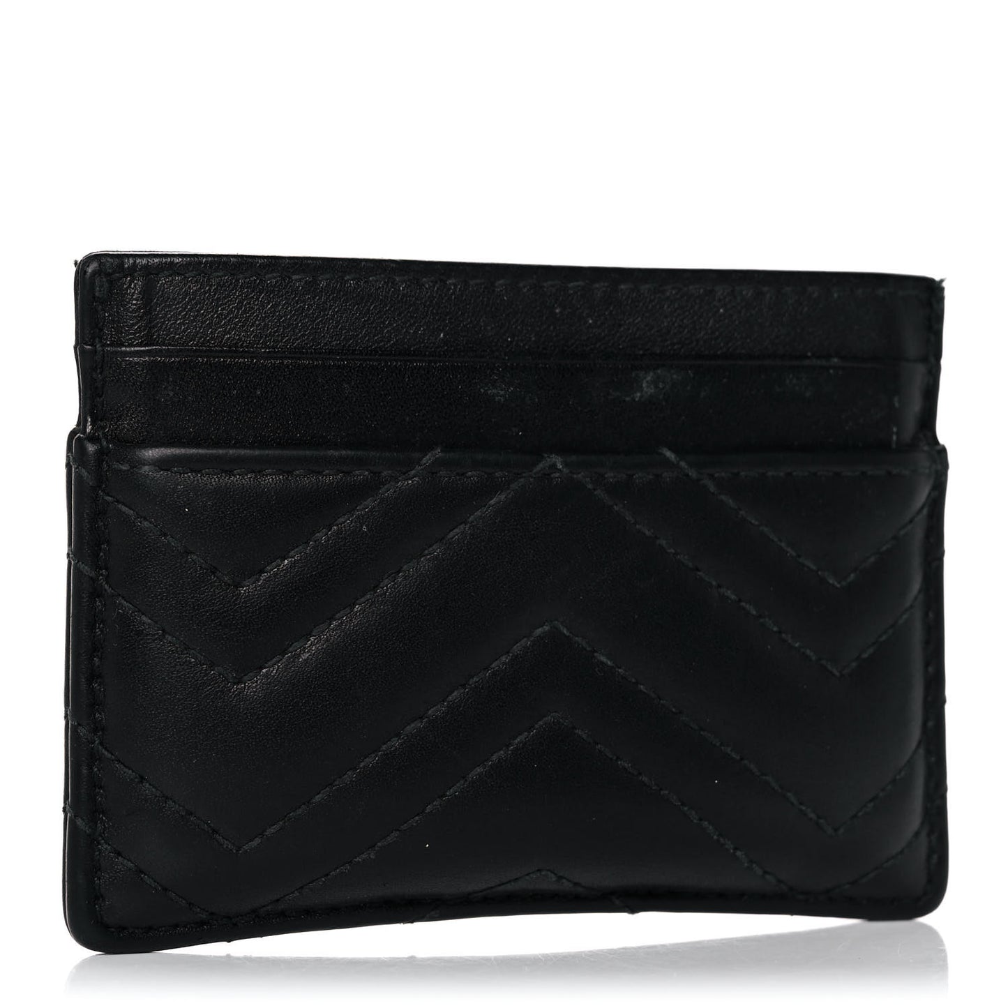 Calfskin Matelasse GG Marmont Card Holder Black