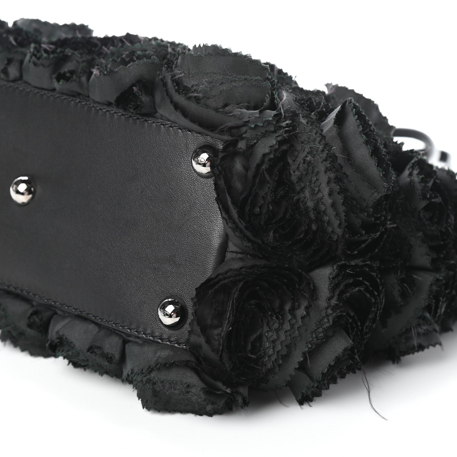 Valentino Garavani Nappa Floral Applique Tote Bag Black 9 of 9