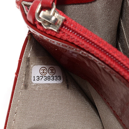 Chanel Patent Quilted Brilliant Wallet On Chain WOC Red 8 of 9