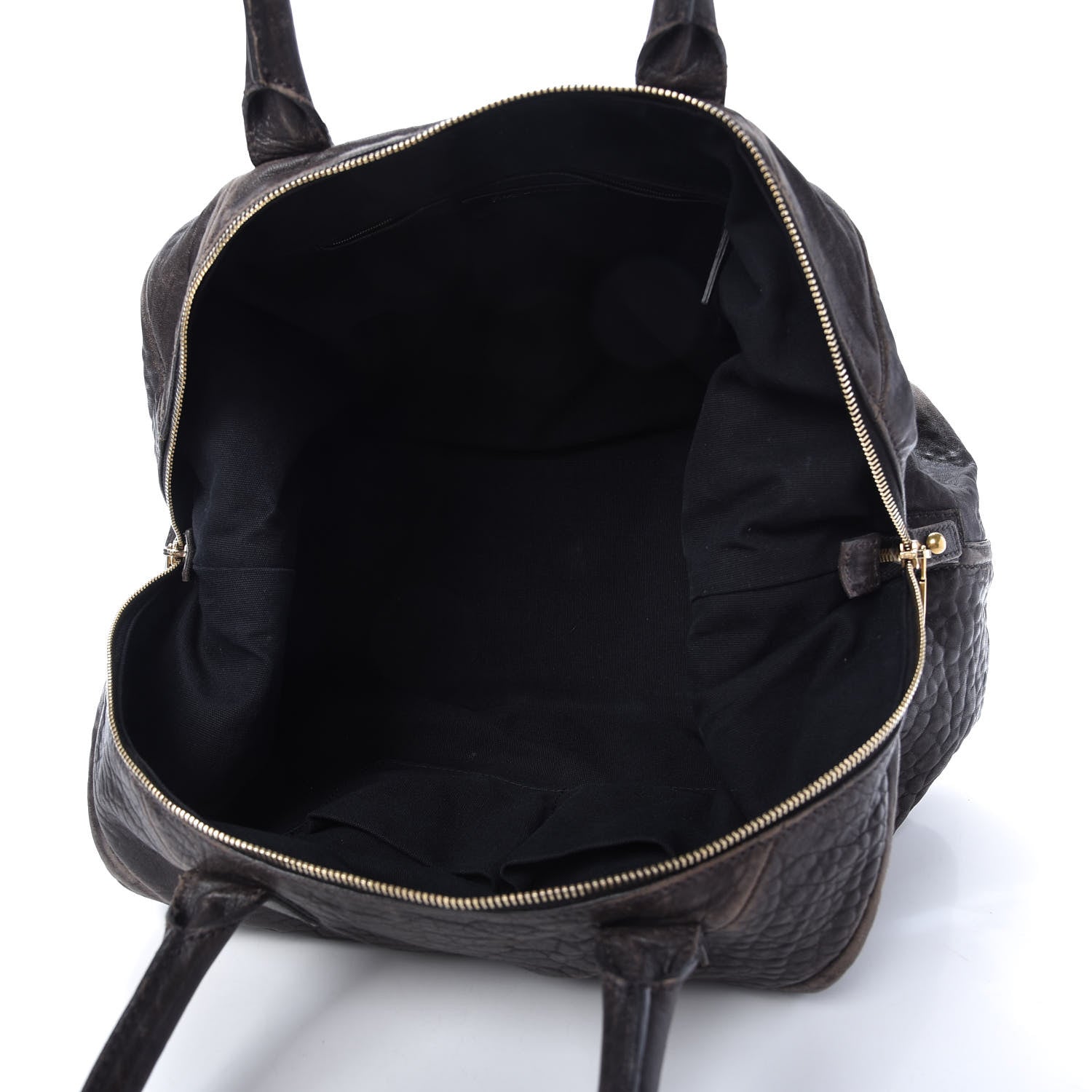 Saint Laurent Pebbled Lambskin Medium Easy Sac Dark Brown 5 of 9