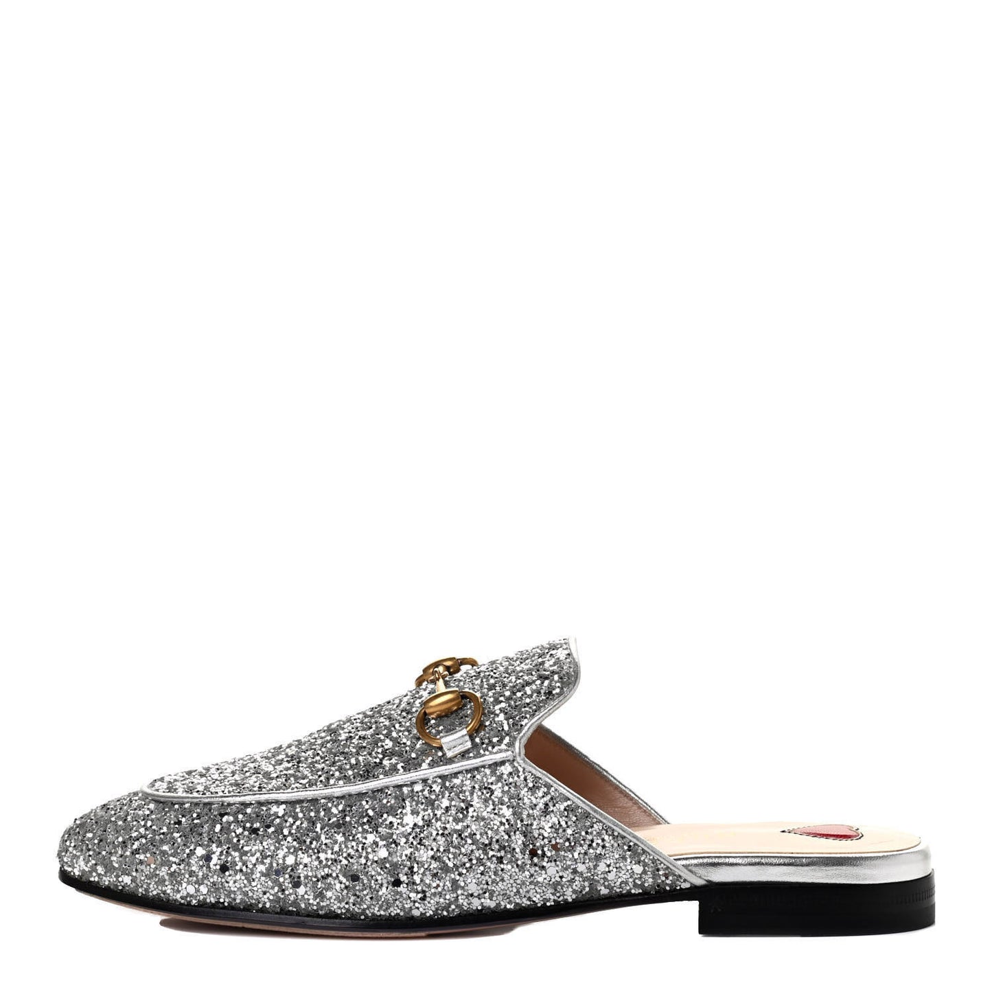 Glitter Womens Princetown Slippers 36 Silver