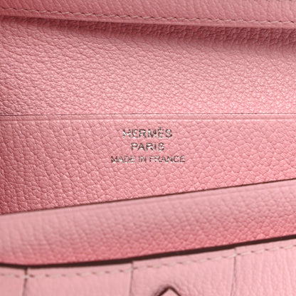 Hermes Chevre Mysore Bearn Gusset Wallet Rose Sakura 6 of 7