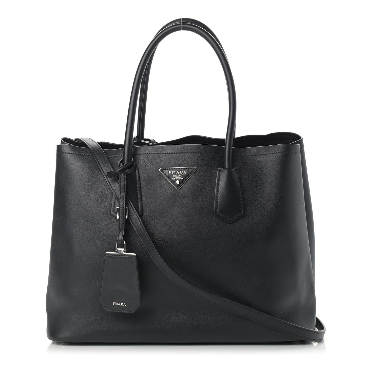 City Calfskin Large Double Bag Black