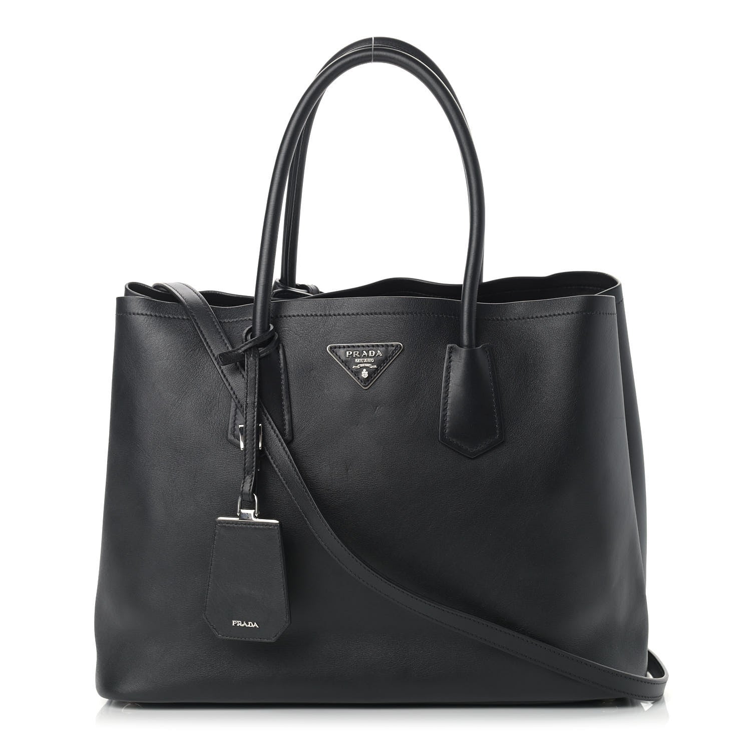 Prada City Calfskin Large Double Bag Black 1 of 19