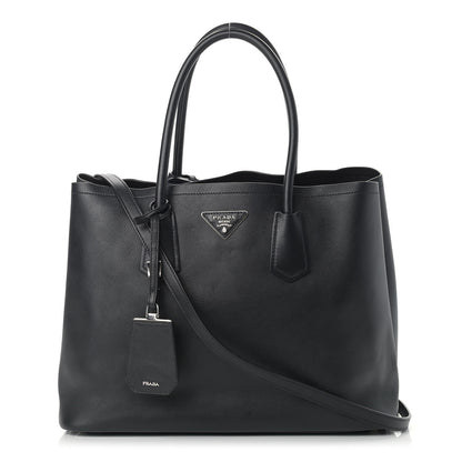 Prada City Calfskin Large Double Bag Black 1 of 19
