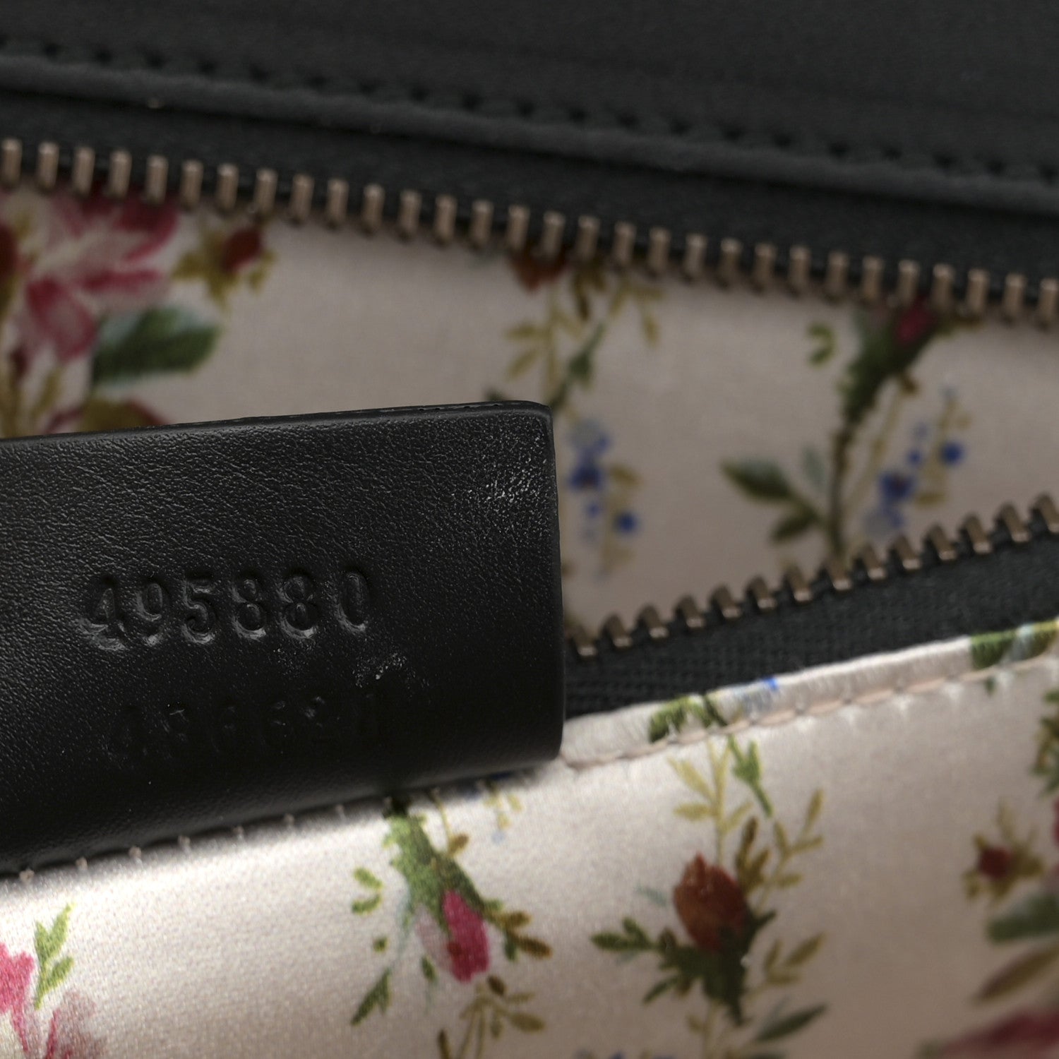 Gucci Calfskin Frame Print Bamboo Top Handle Bag Black 7 of 12