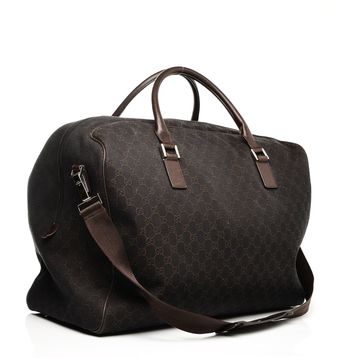 Denim Monogram Large Carry On Duffle Dark Brown