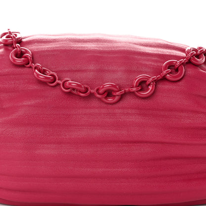 Loewe Lambskin Pleated Bracelet Pouch Chain Shoulder Bag Rouge Blossoms 8 of 11