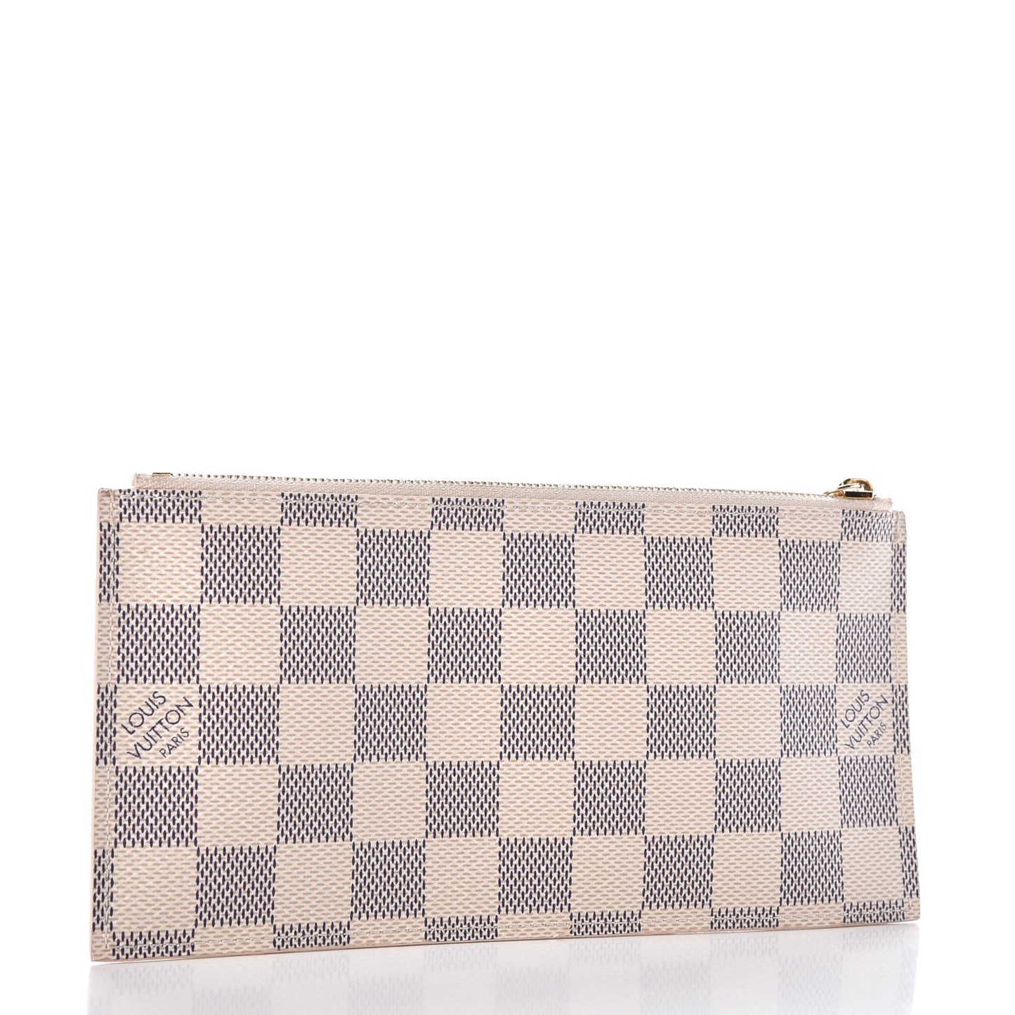 Damier Azur Felicie Chain Wallet Zippered Insert Rose Ballerine