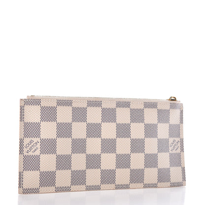 Louis Vuitton Damier Azur Felicie Chain Wallet Zippered Insert Rose Ballerine 3 of 11