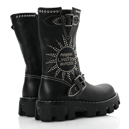 Louis Vuitton Calfskin Studded Mens Checker Mid Boot 8 5 of 13