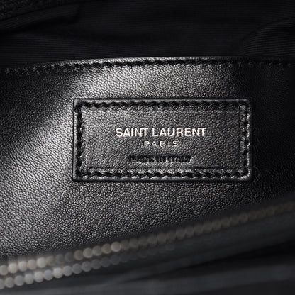 Saint Laurent Sheepskin Matelasse Chevron Monogram Large College Satchel Black 6 of 10