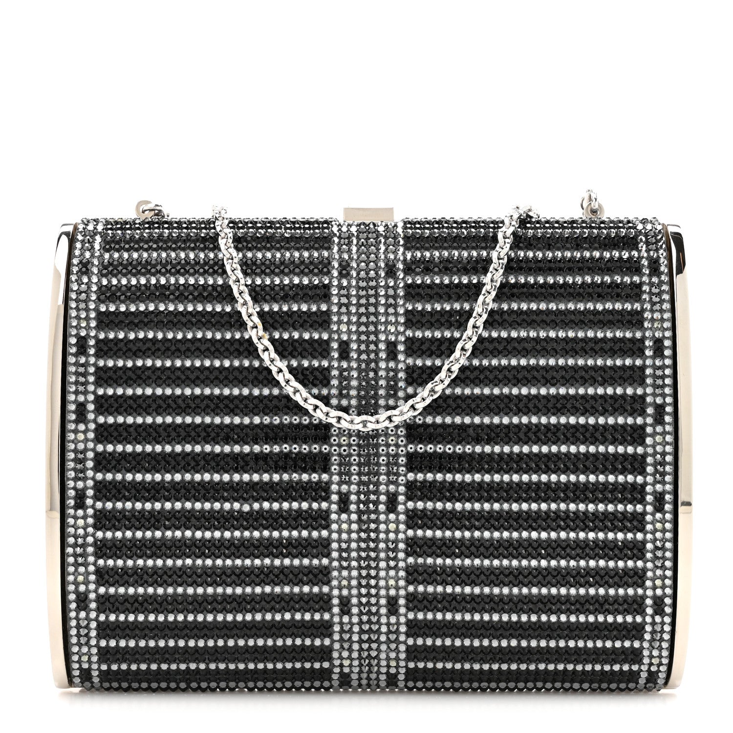 Judith Leiber Swarovski Crystal Minaudiere Clutch Black 1 of 9
