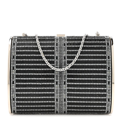 Judith Leiber Swarovski Crystal Minaudiere Clutch Black 1 of 9