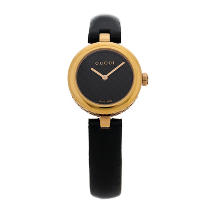 Gucci Stainless Steel Calfskin 27mm Diamantissima Quartz Watch Black 1 of 6