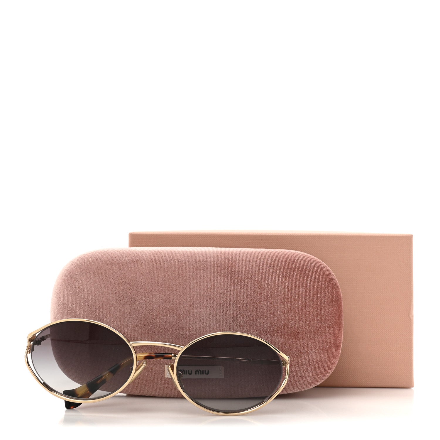 Miu Miu Metal Oval Sunglasses SMU52Y Black Gold 8 of 8