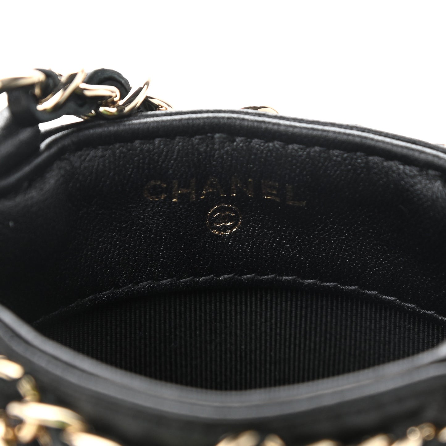 Lambskin Tech Me Out Clutch With Chain Black