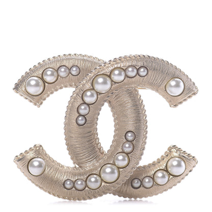 Chanel Pearl CC Brooch Gold 1 of 5
