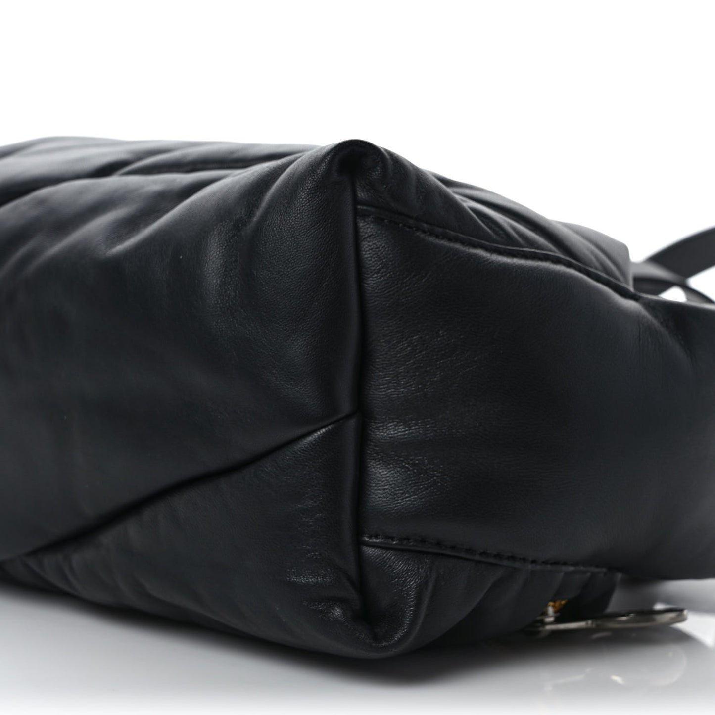 Calfskin Puffy Pump Pouch Crossbody Bag Black
