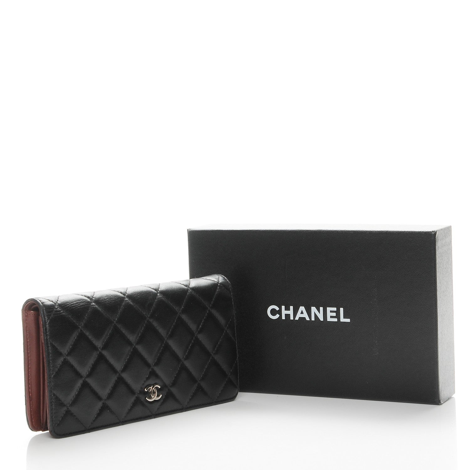 Chanel Lambskin Quilted Yen Wallet Black 9 of 9