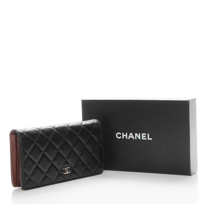 Chanel Lambskin Quilted Yen Wallet Black 9 of 9