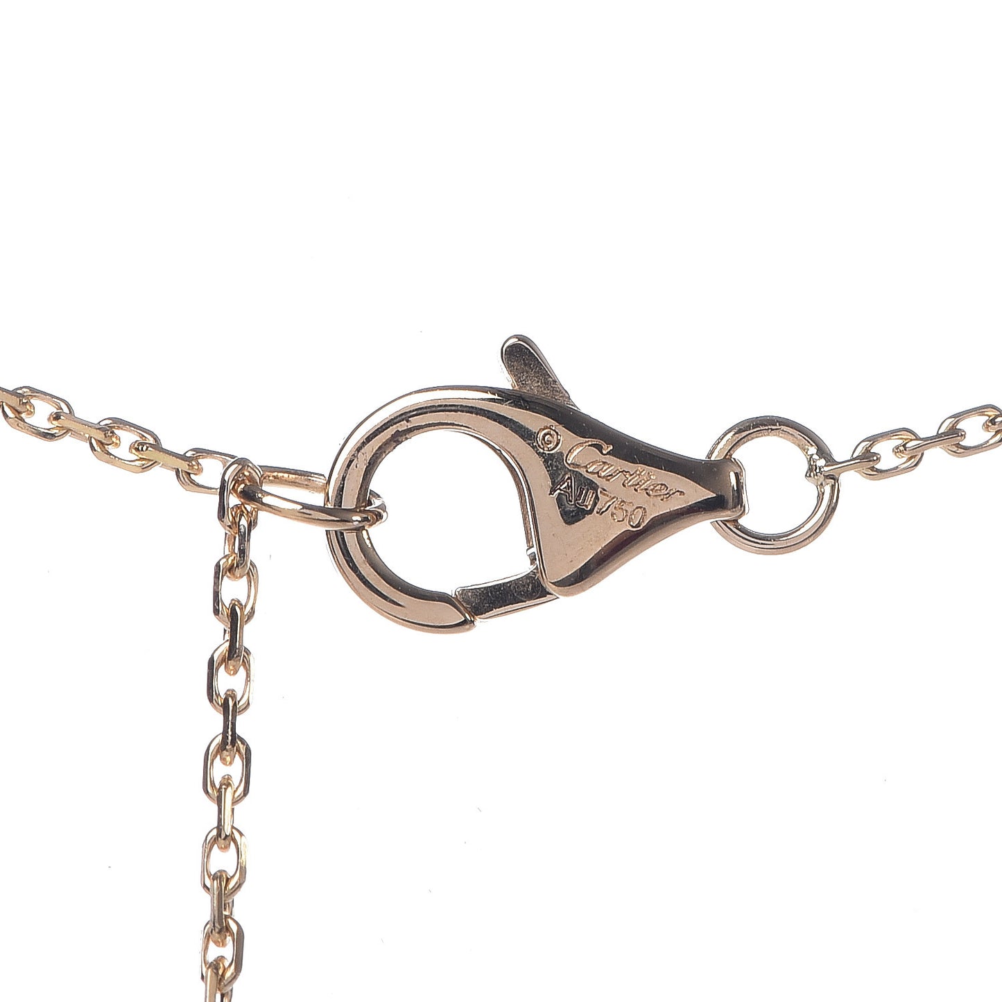 18K Yellow Gold Diamond Mother of Pearl XS Amulette de Cartier Pendant Necklace