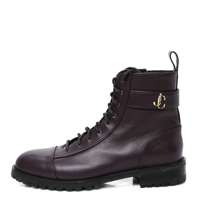 Jimmy Choo Calfskin Combat Boots 41.5 Brown 1 of 10