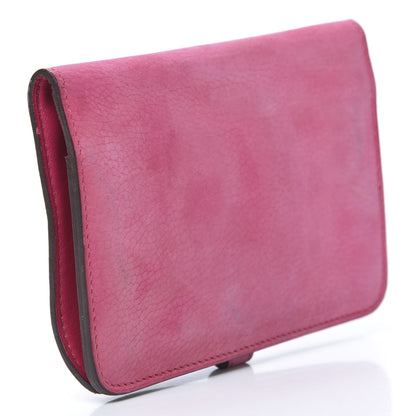 Hermes Taurillon Gaucho Dogon Compact Wallet Fuchsia 3 of 11