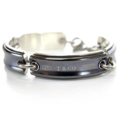 Tiffany Sterling Silver Titanium Link 1837 ID Bracelet 1 of 7