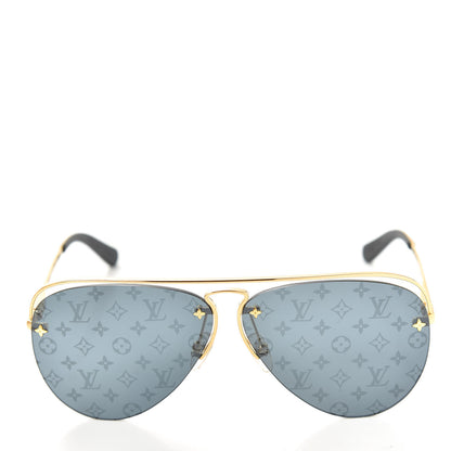 Louis Vuitton Metal Monogram Grease Sunglasses Z1172W Gold 2 of 8