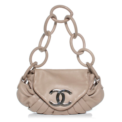 Chanel Lambskin Pleated Flap Bag Taupe 1 of 7