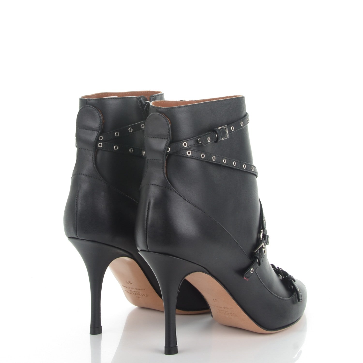 Valentino Garavani Nappa Love Latch 100mm Ankle Boots 37 Black 4 of 8
