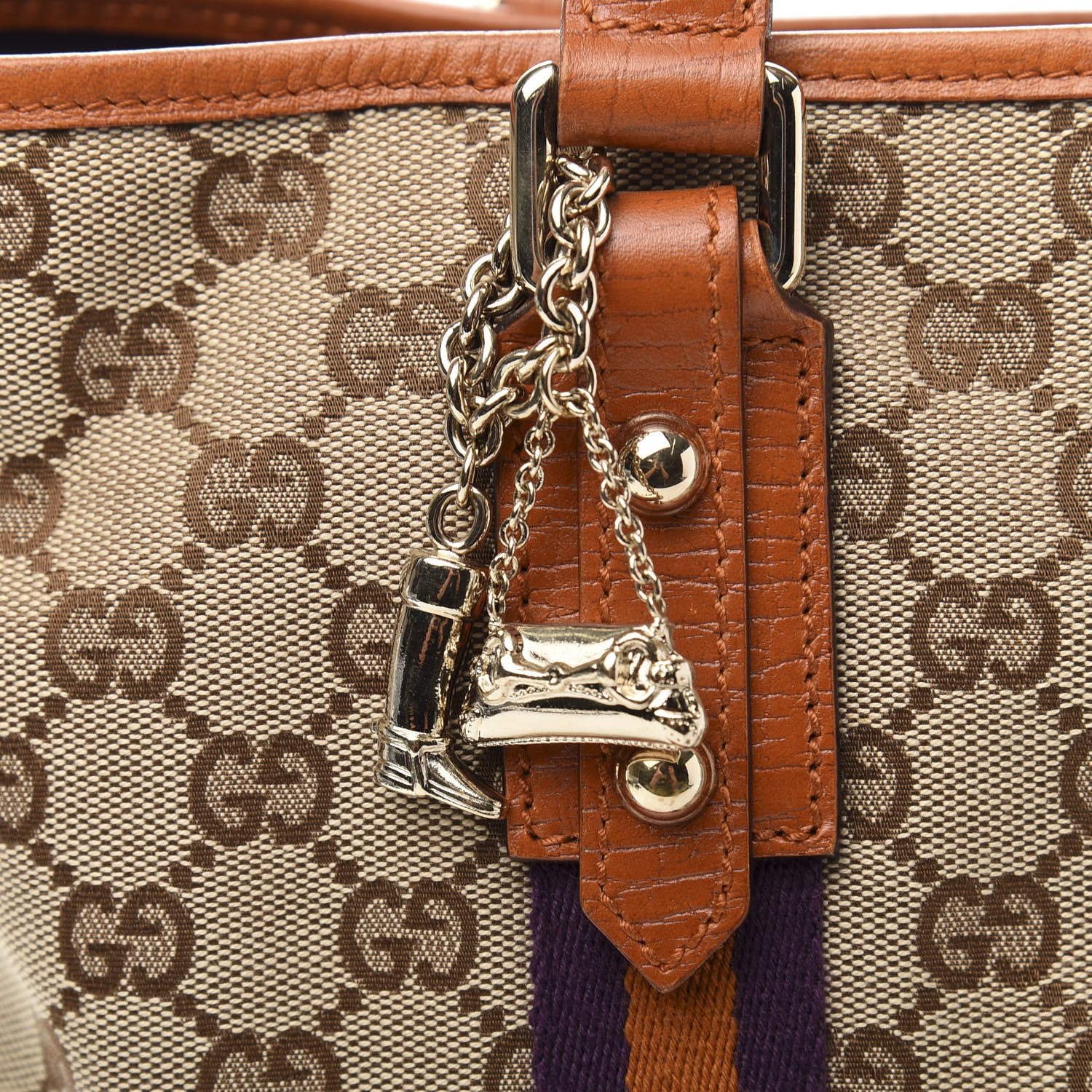 Gucci Monogram Medium Jolicoeur Tote Tan 10 of 12