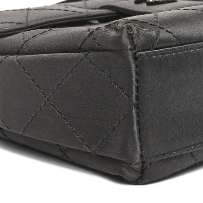 Chanel Satin Quilted Crystal CC Square Flap Grey 9 of 13