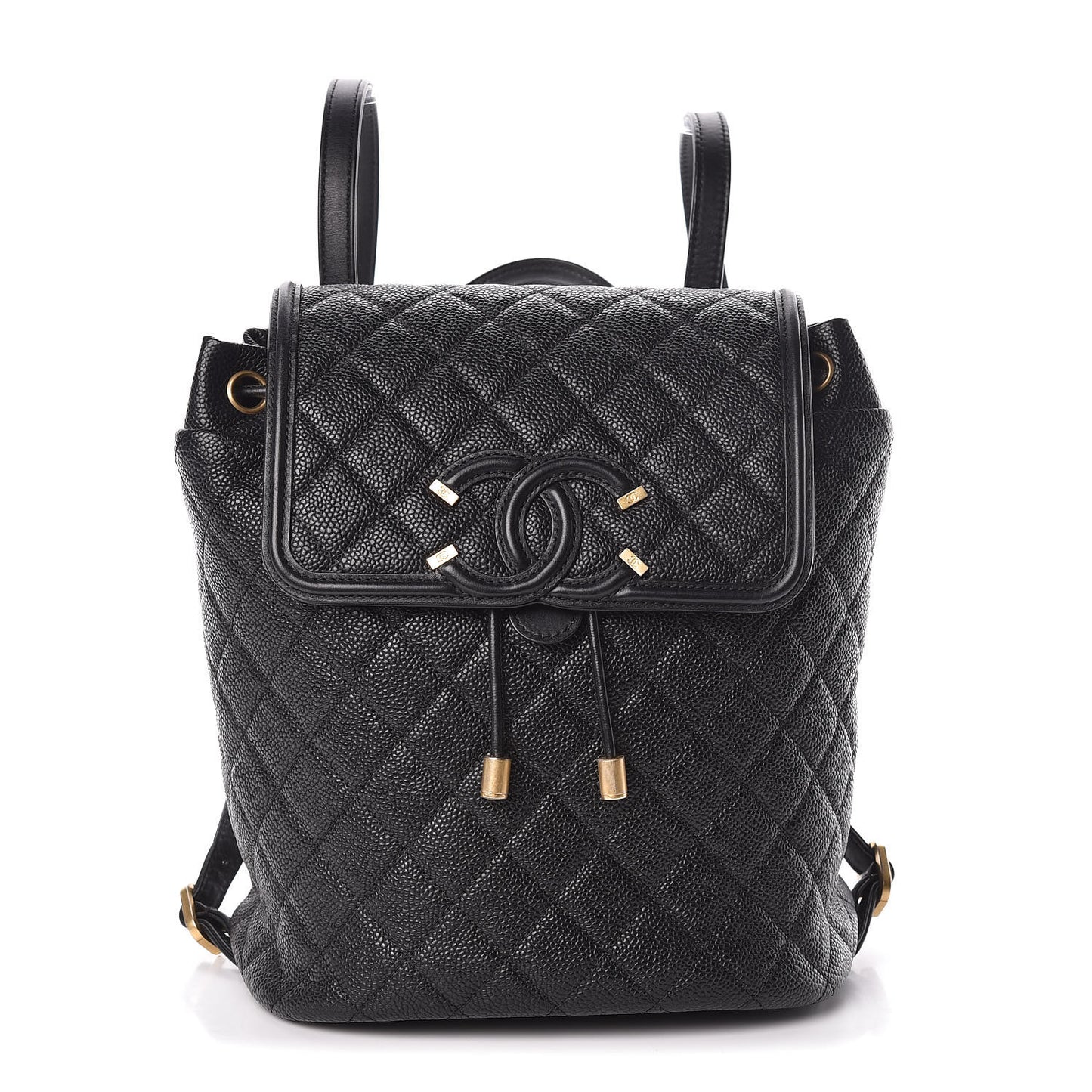 Caviar Quilted Filigree Backpack Black