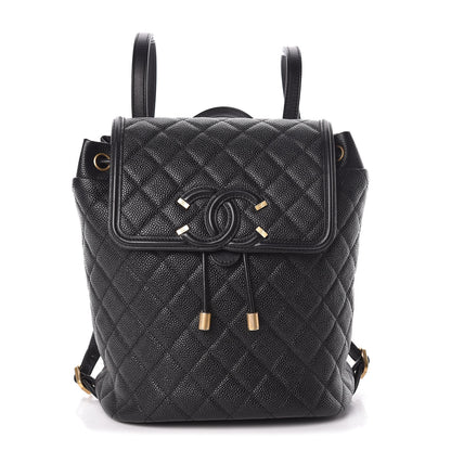 Chanel Caviar Quilted Filigree Backpack Black 1 of 10