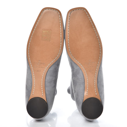 Valentino Garavani Suede Lace Up Plum Ballet Flats 36.5 Grey 5 of 10