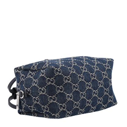 Gucci Washed Denim GG Monogram Mini Boston Bag Dark Blue 4 of 10