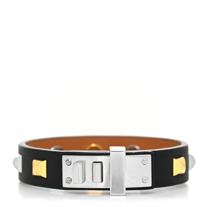 Hermes Swift Mini Dog Square Studded Bracelet T2 Black 1 of 6