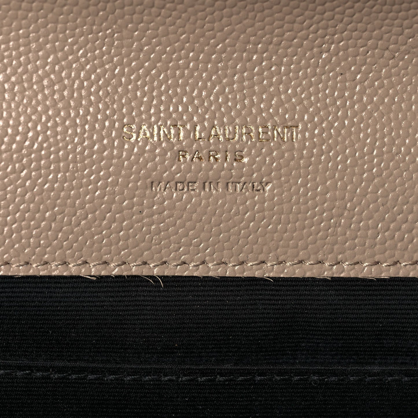Grain De Poudre Textured Mixed Matelasse Triquilt Monogram Clutch Dark Beige